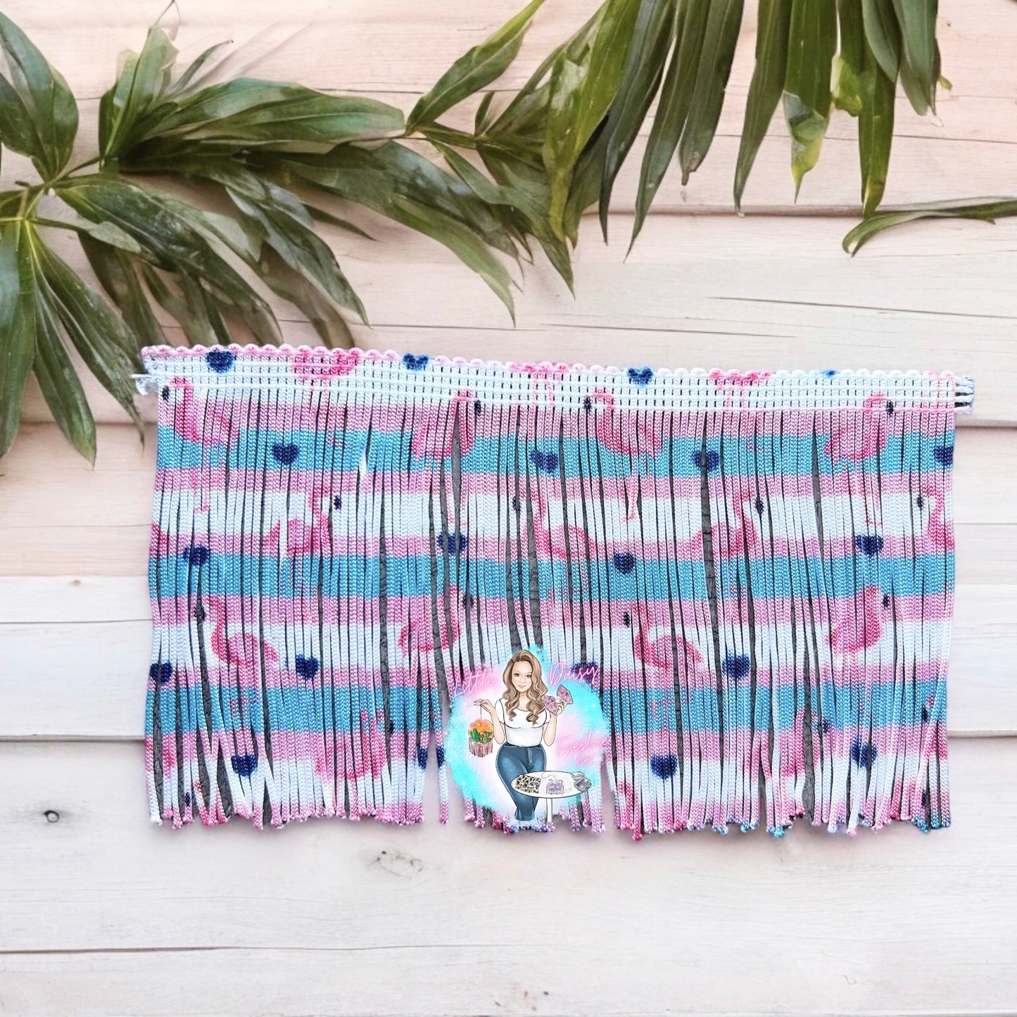 Flamingo Printed Fringe