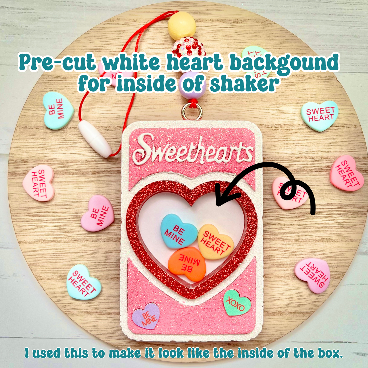 Box background for Candy Heart shaker box (set of 15)
