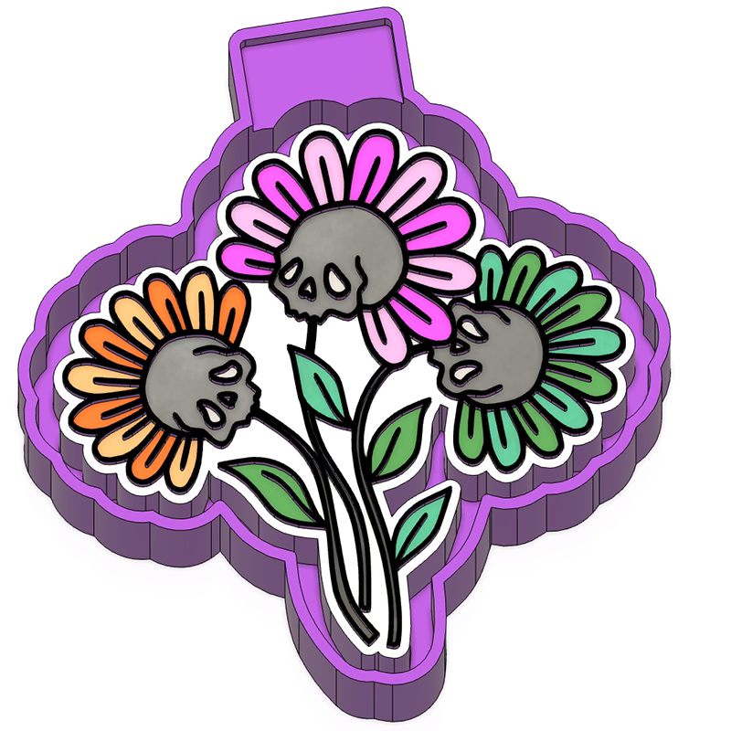skull flowers Freshie mold