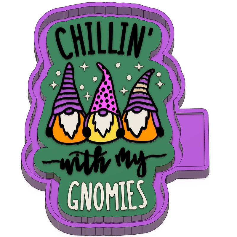 Chillin with my gnomes freshie mold