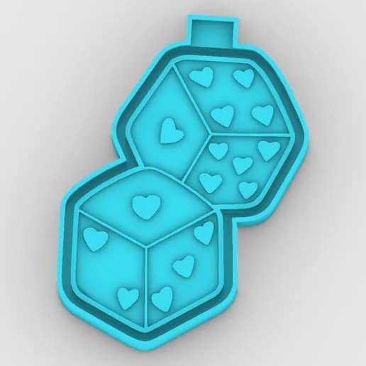 Heart Dice Valentine's Day Mold