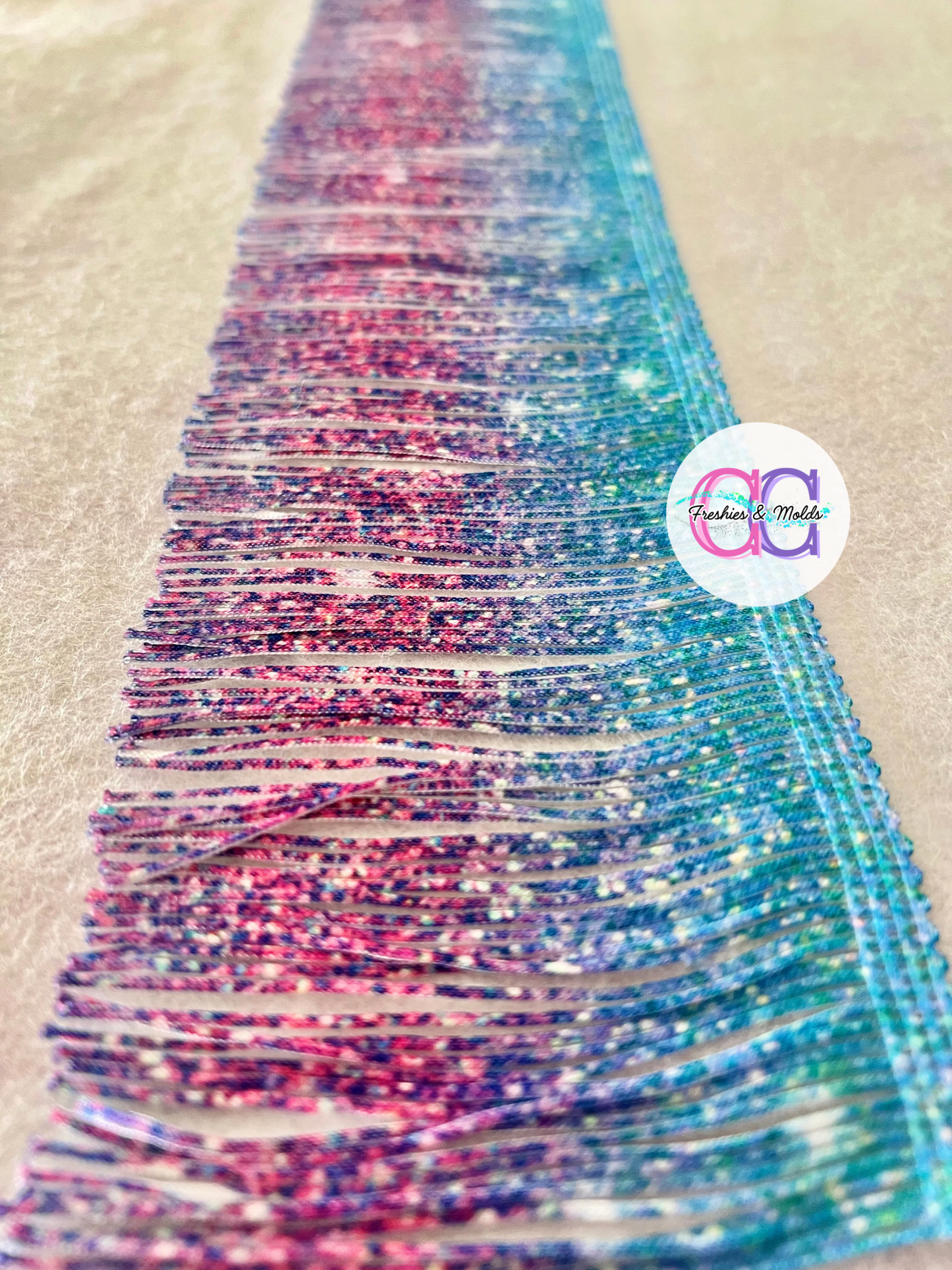 Glitter Print Ombre Fringe