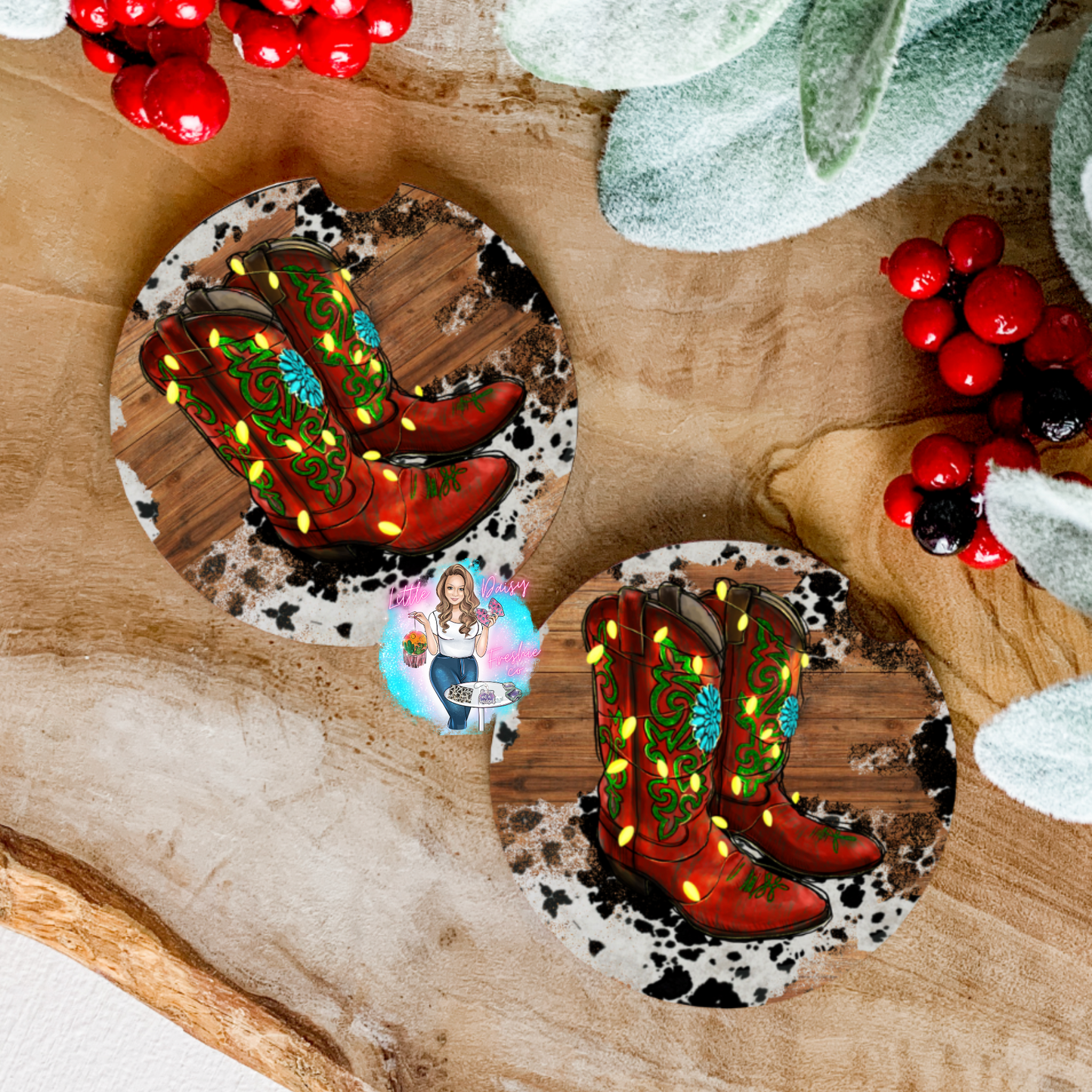Christmas Boots Car Coasters