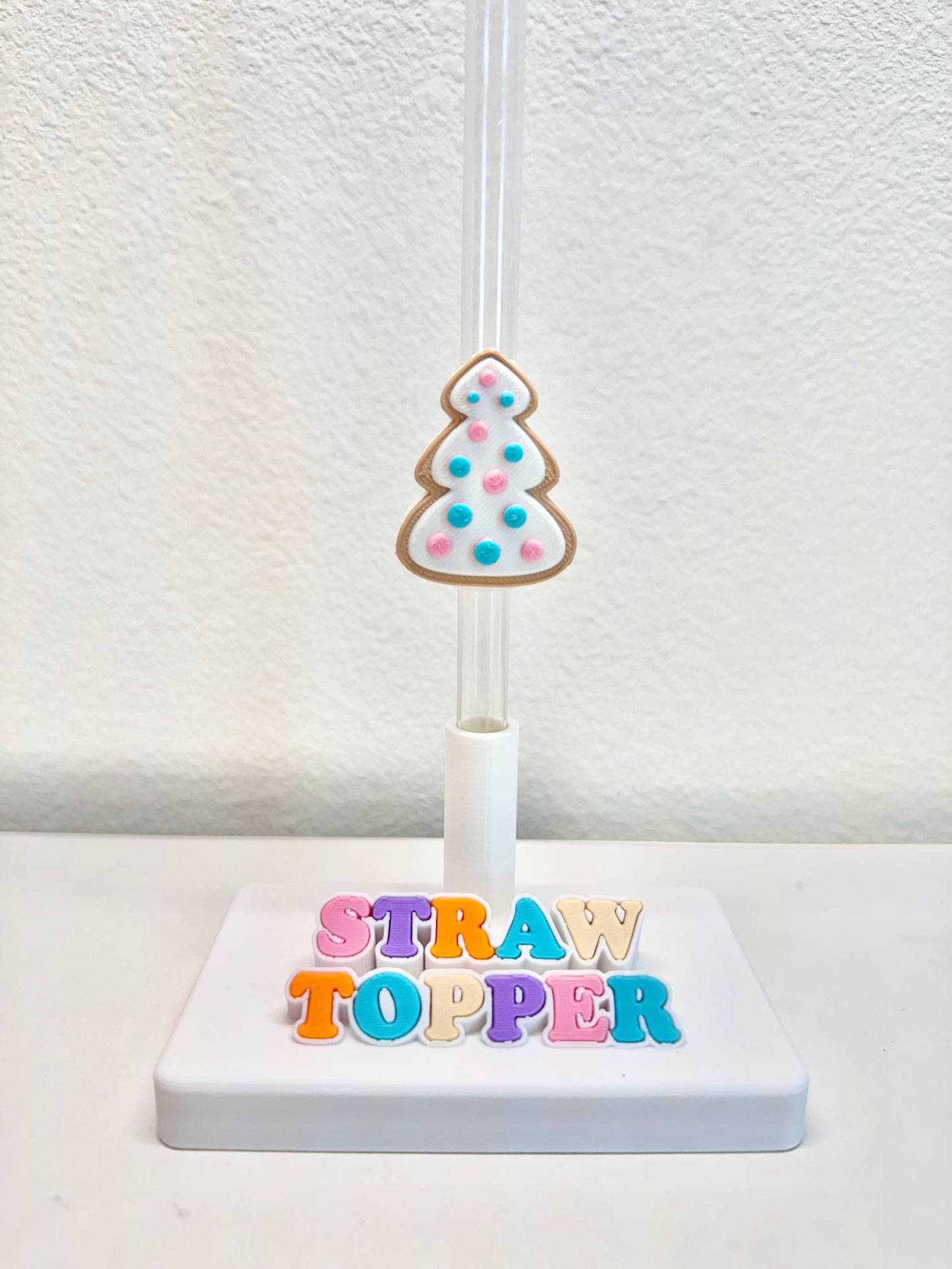 Tree sugar cookie straw topper