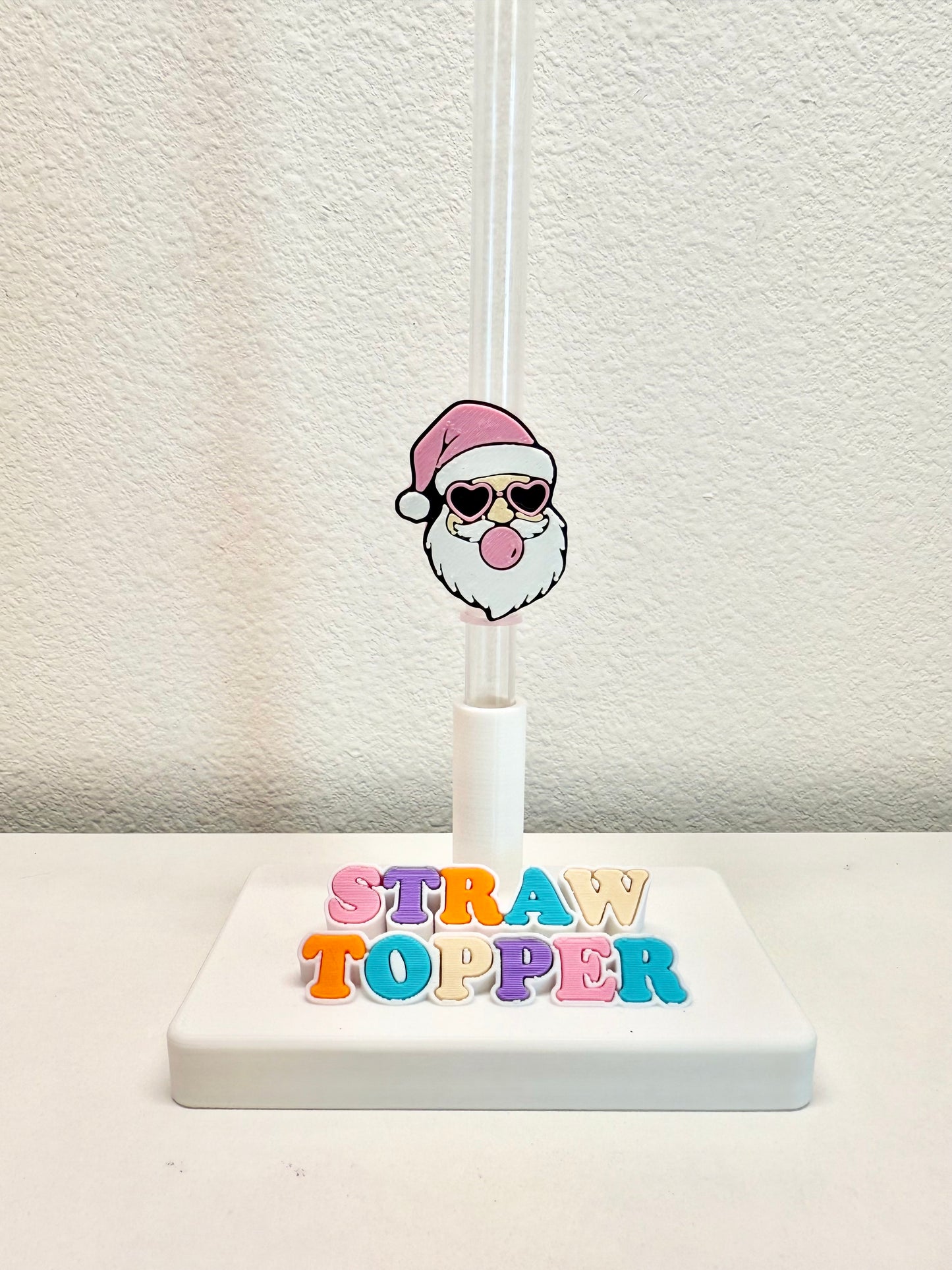Santa straw topper