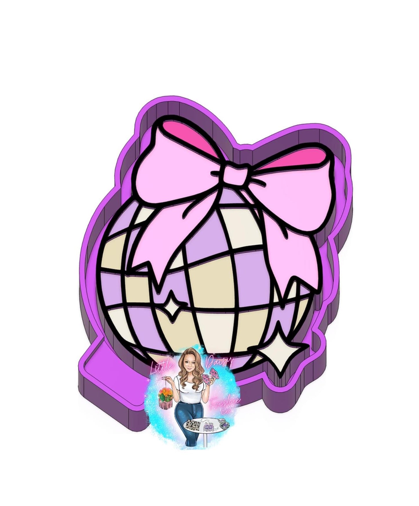 Disco ball with bow Freshie Mold