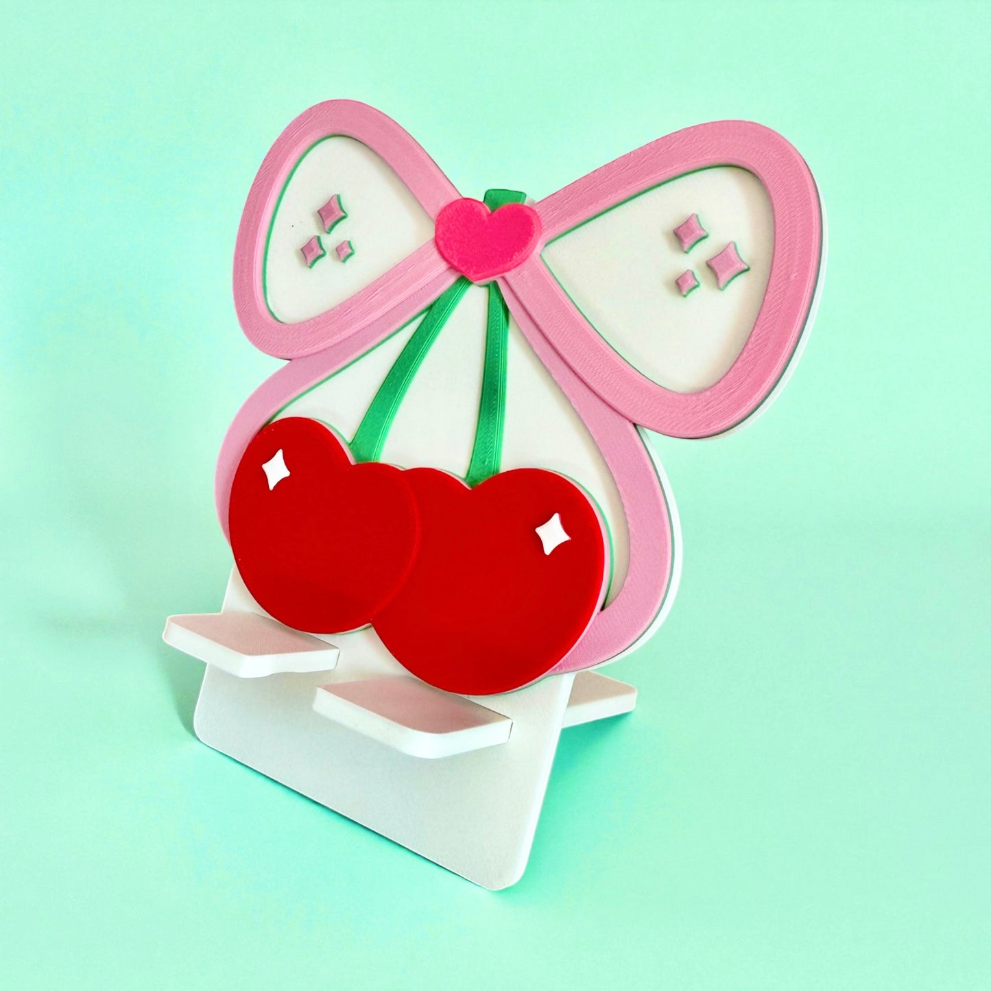 Cherry with bow Phone Stand