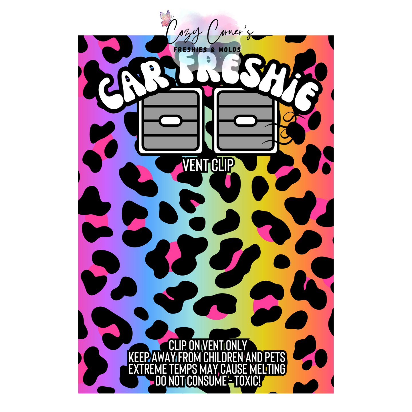 Leopard Print Vent Clip Freshie Bag Insert (1 size option) Set of 10