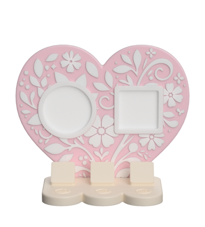 Heart NFC Stand- 2 Frames- (Design your NFC stand- You Choose base type)