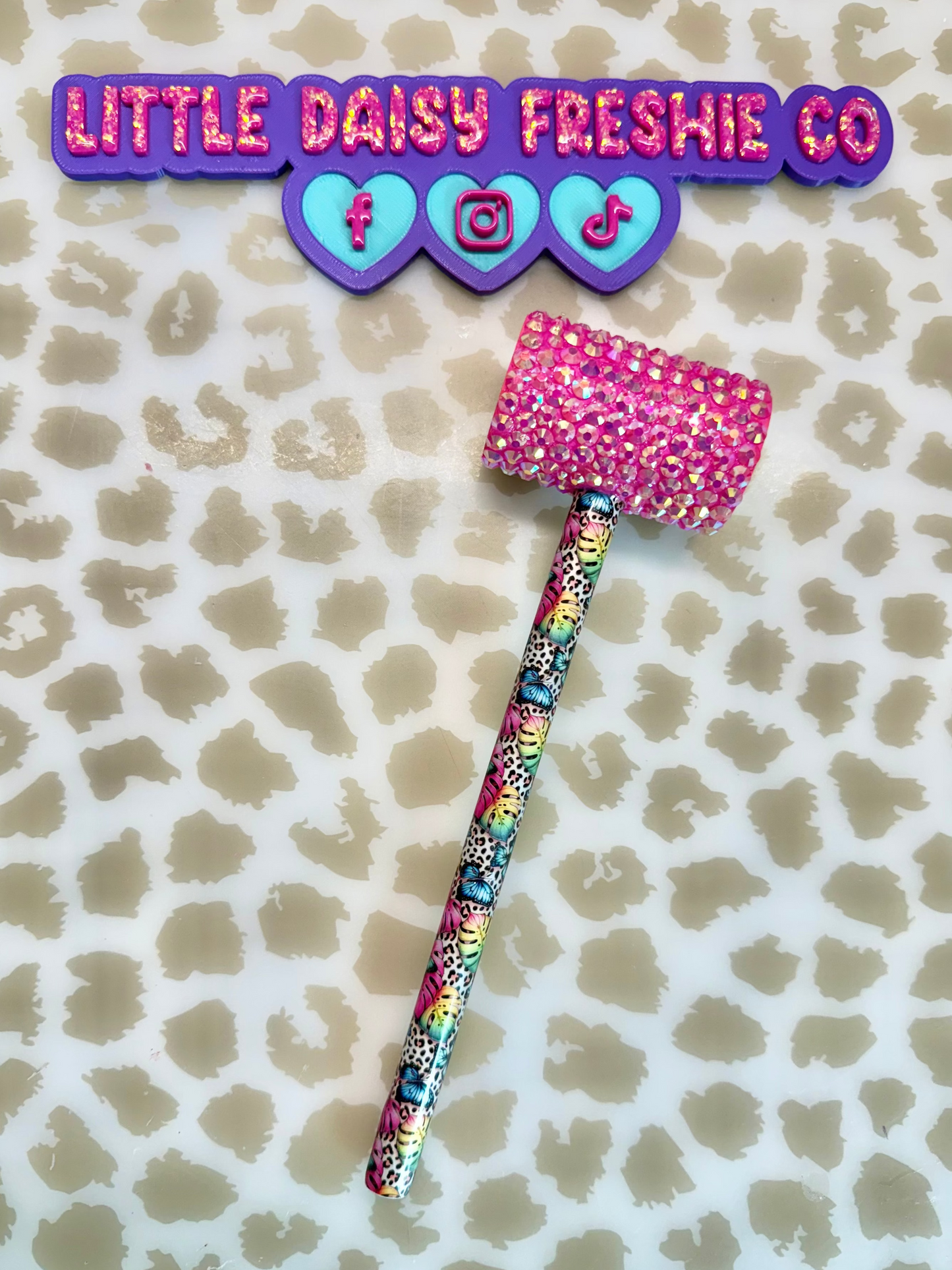 Butterflies & Leopard print Glamour Hammer-READY TO SHIP