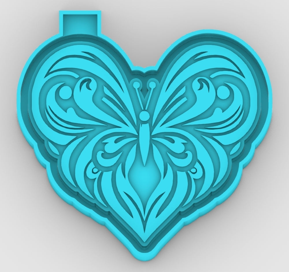 Butterfly heart Freshie mold