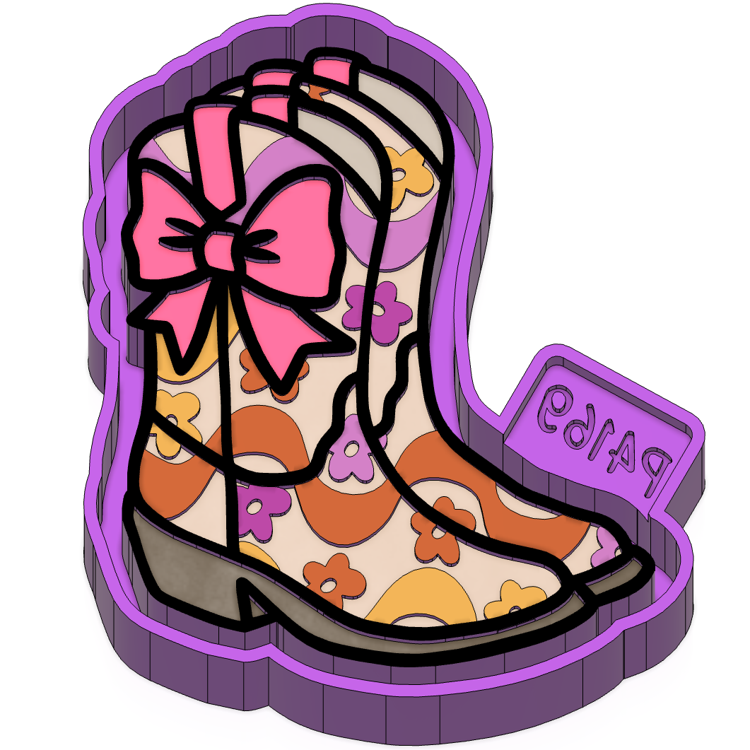 Retro Cowgirl Boots Freshie Mold