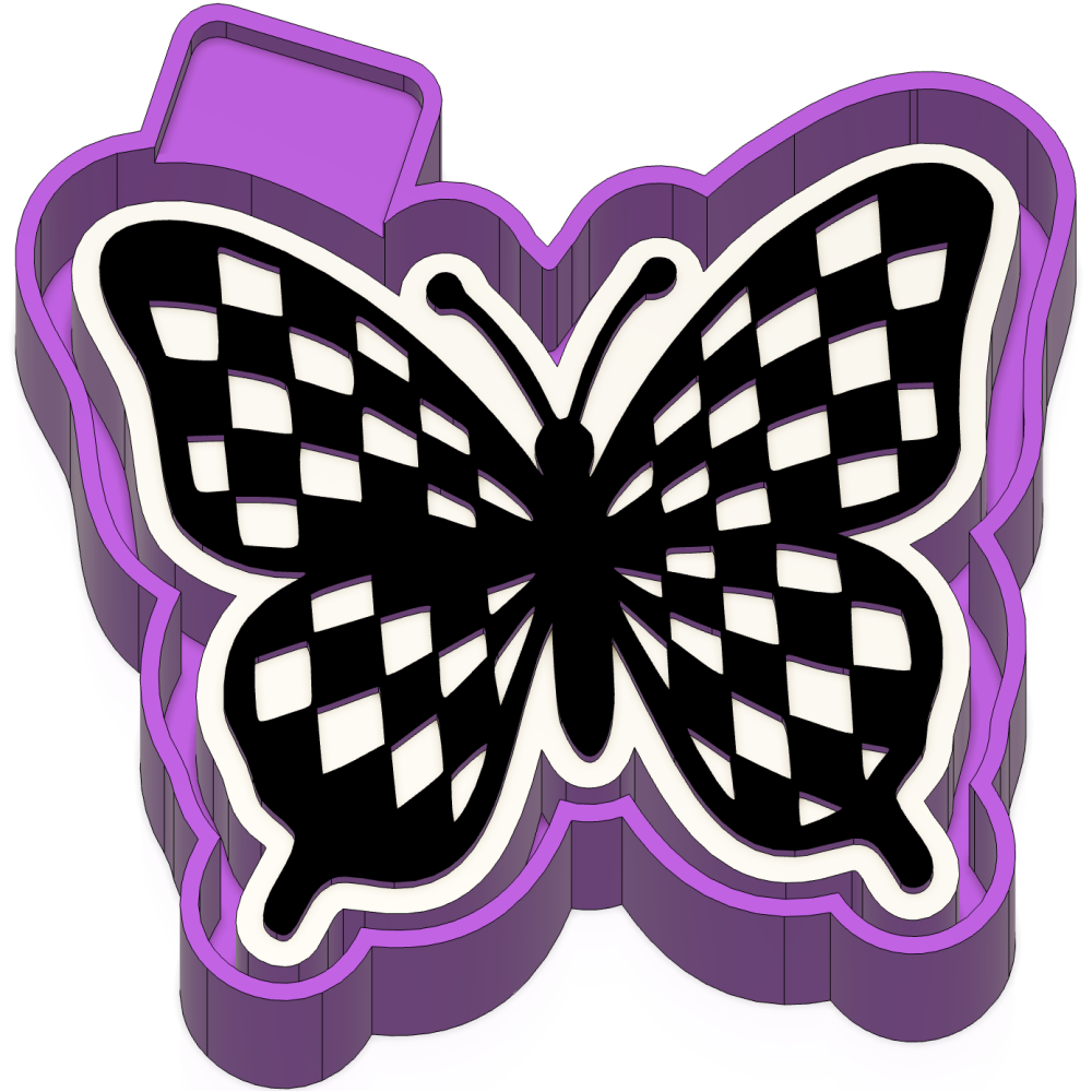 checkered butterfly Freshie mold