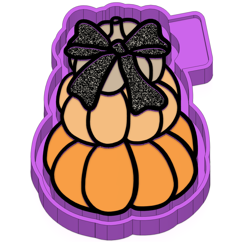Pumpkins with bow Freshie mold