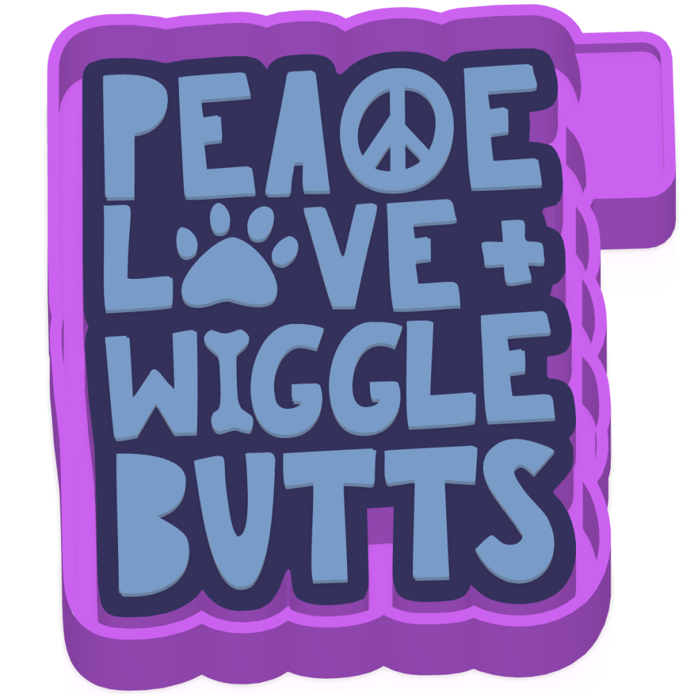 Peace Love dog Freshie Mold