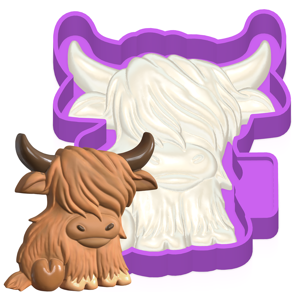 3D Highland Cow Freshie Mold