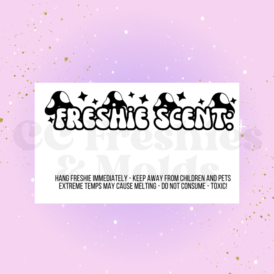 Mushroom Freshie Scent Label Sticker