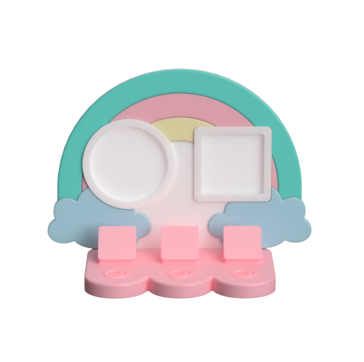 Rainbow NFC Stand- 2 Frames- (Design your NFC stand- You Choose base type)
