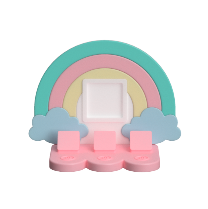 Rainbow NFC Stand- 1 Frame/square- (Design your NFC stand- You Choose base type)