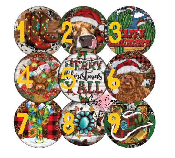 Western Christmas Cardstock Rounds