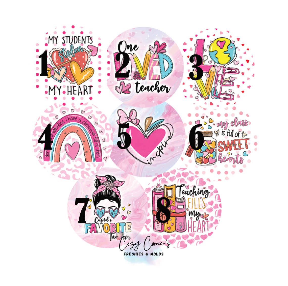 Teacher Valentine Cardstock rounds