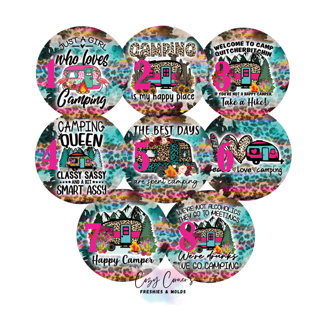 Camping Cardstock rounds