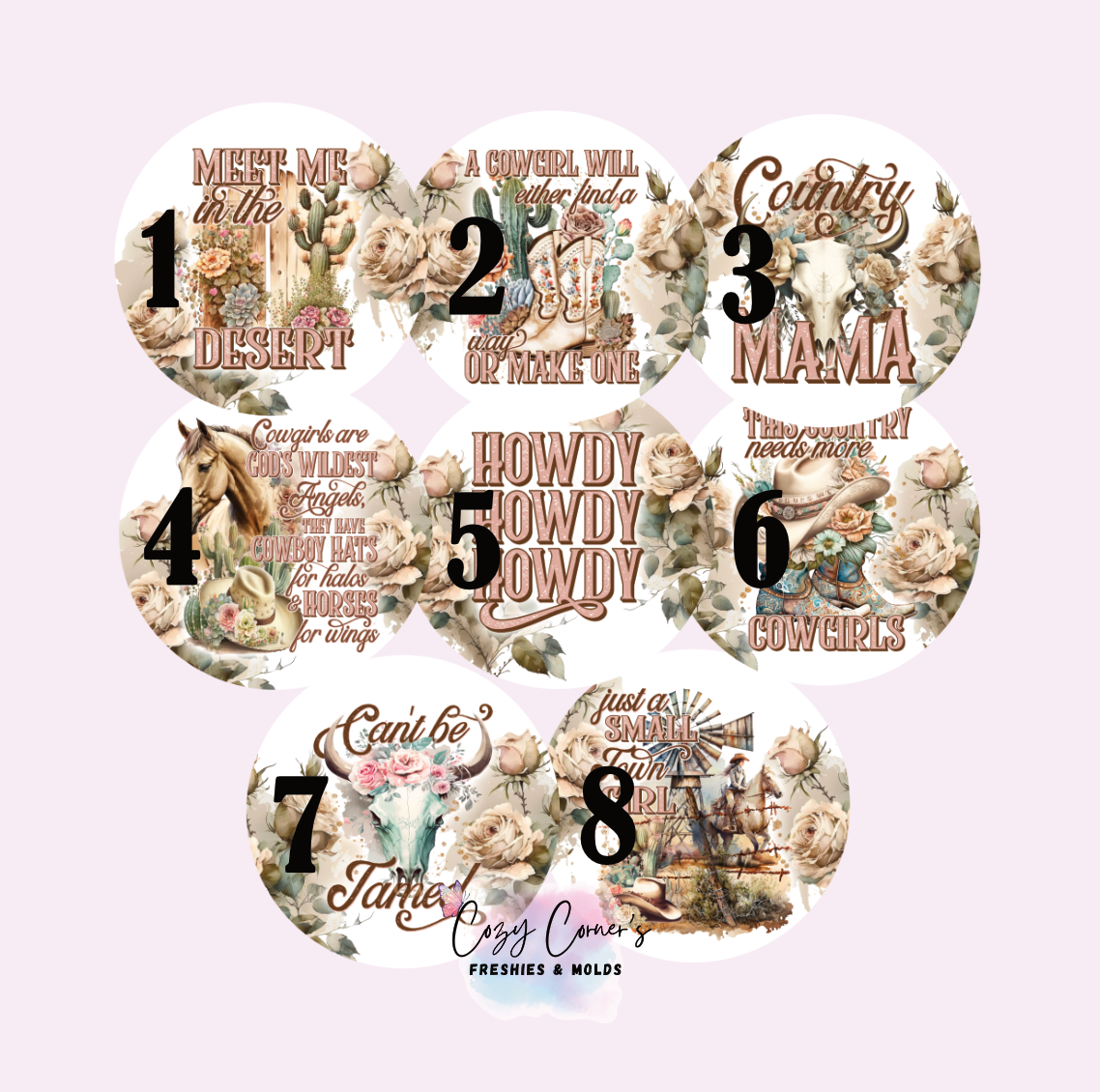 Cowgirl Quotes Cardstock rounds
