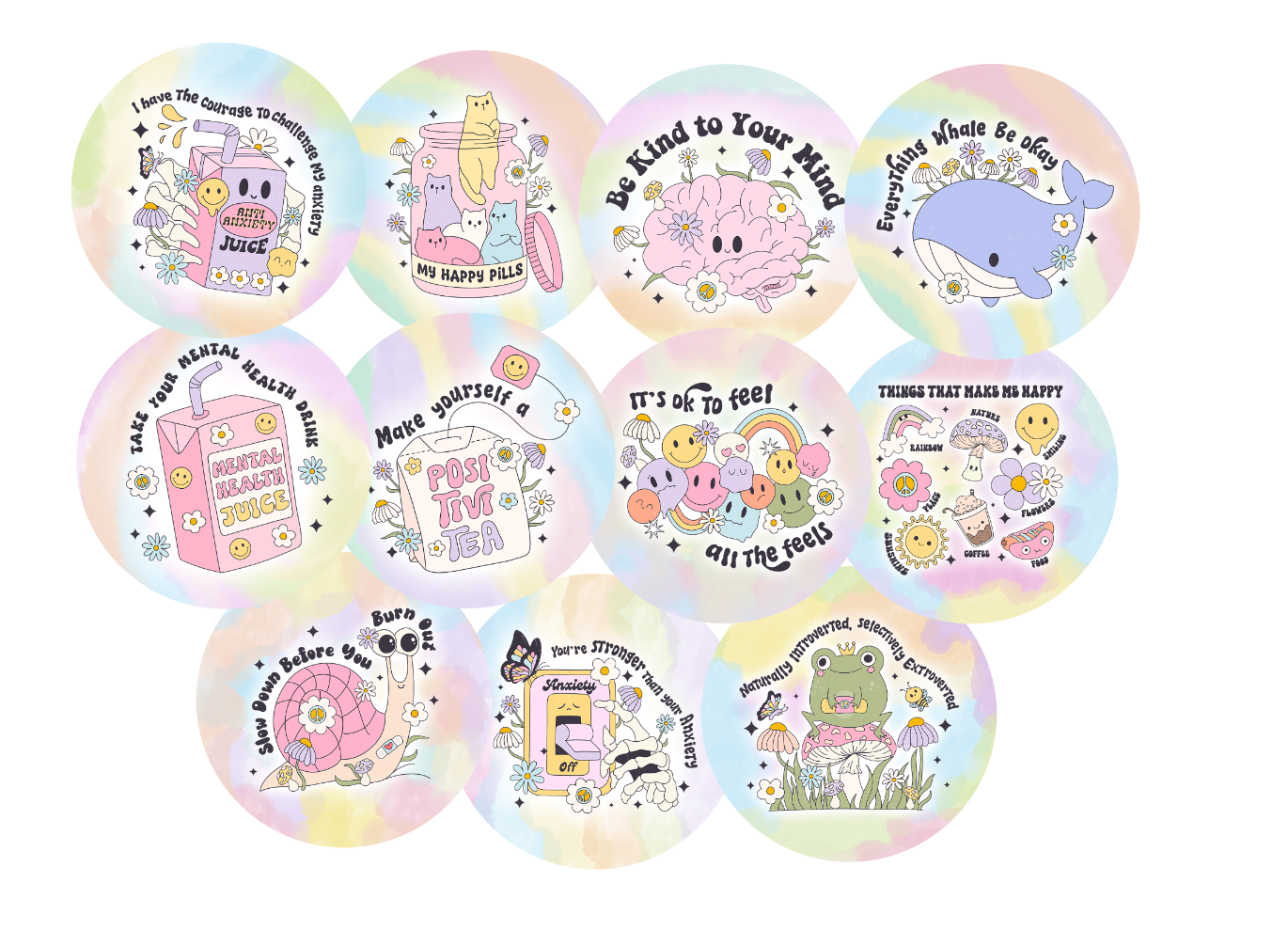 Mental Health Cardstock rounds