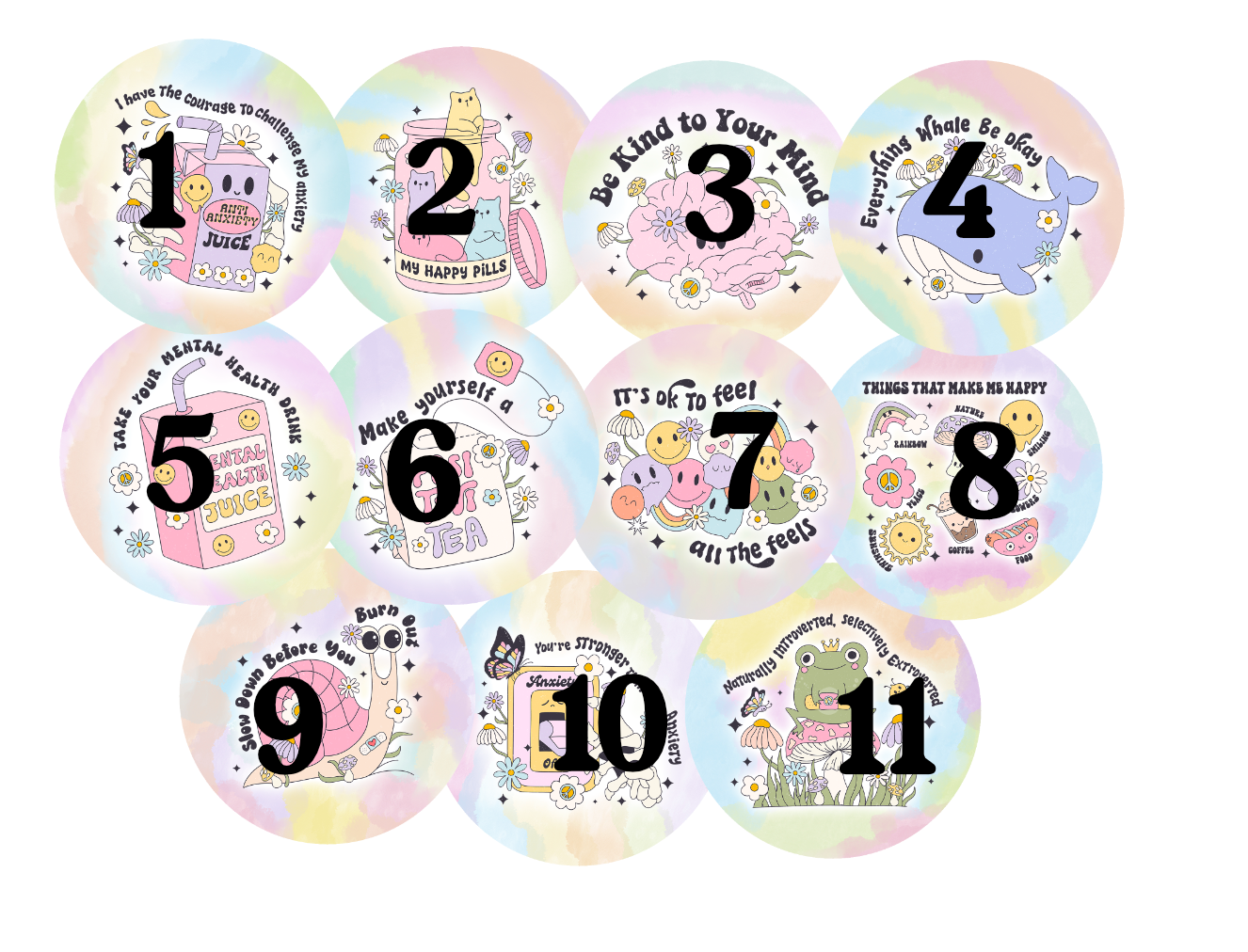 Mental Health Cardstock rounds