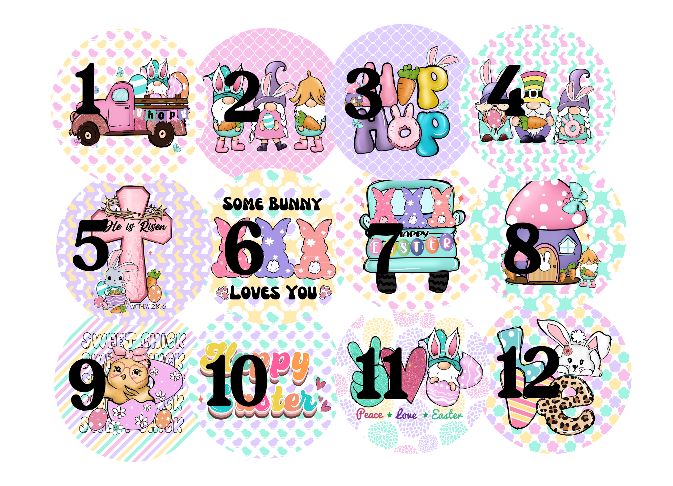 Easter Cardstock rounds