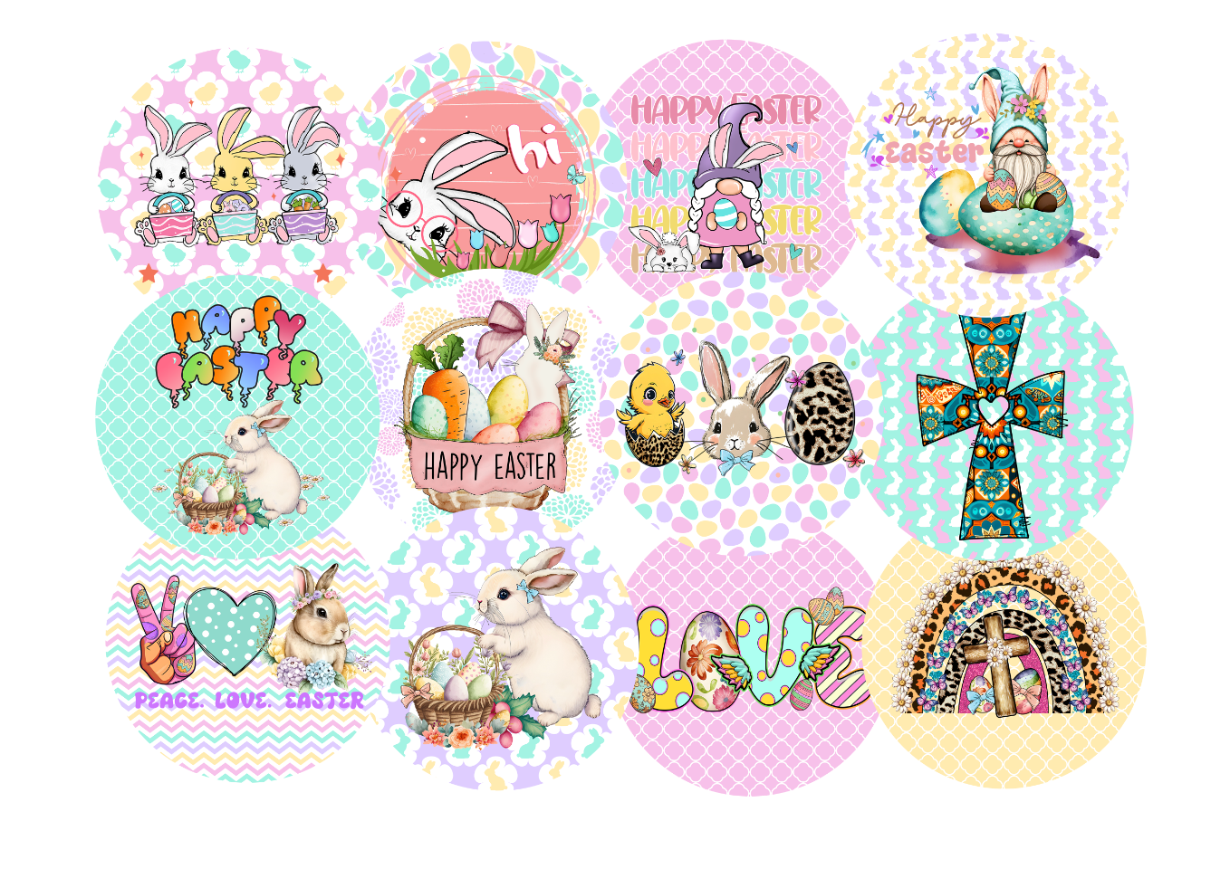 Easter Cardstock rounds