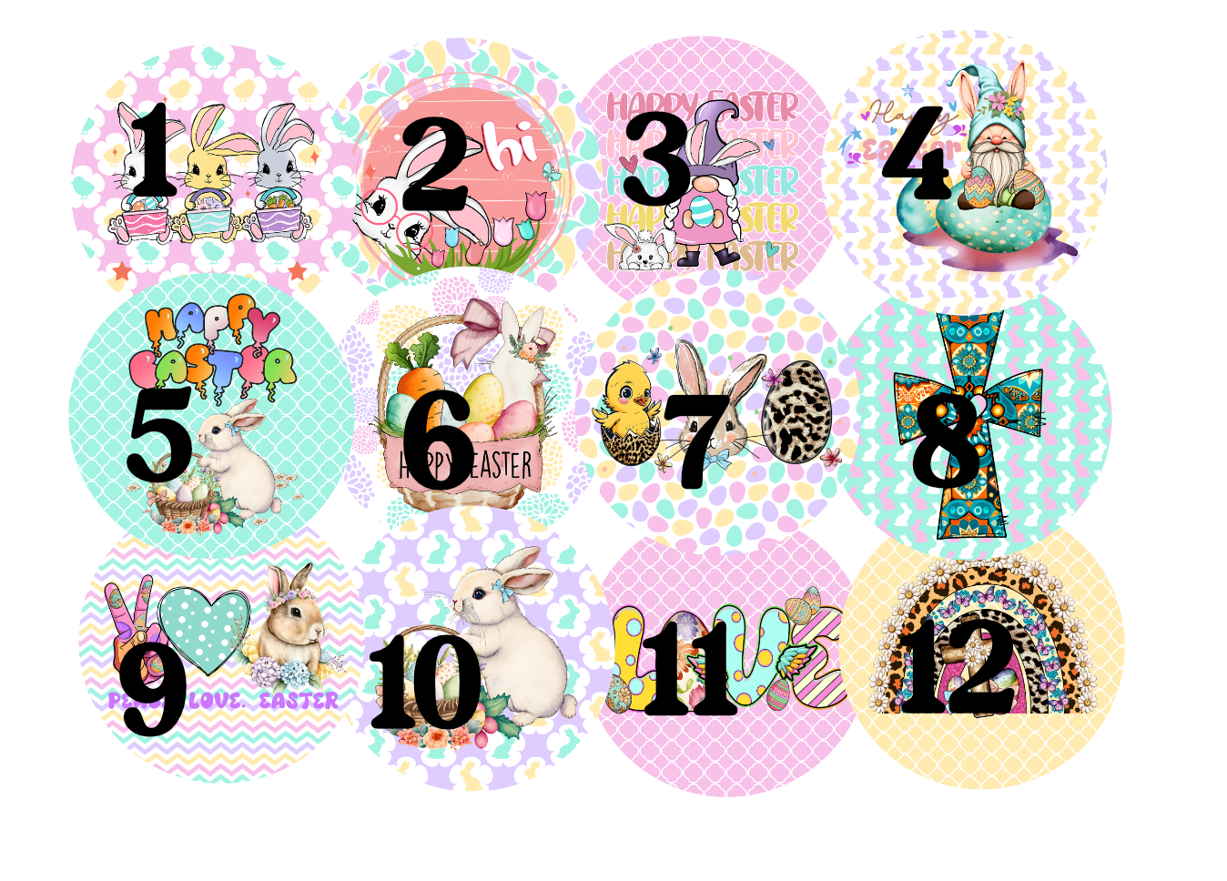 Easter Cardstock rounds
