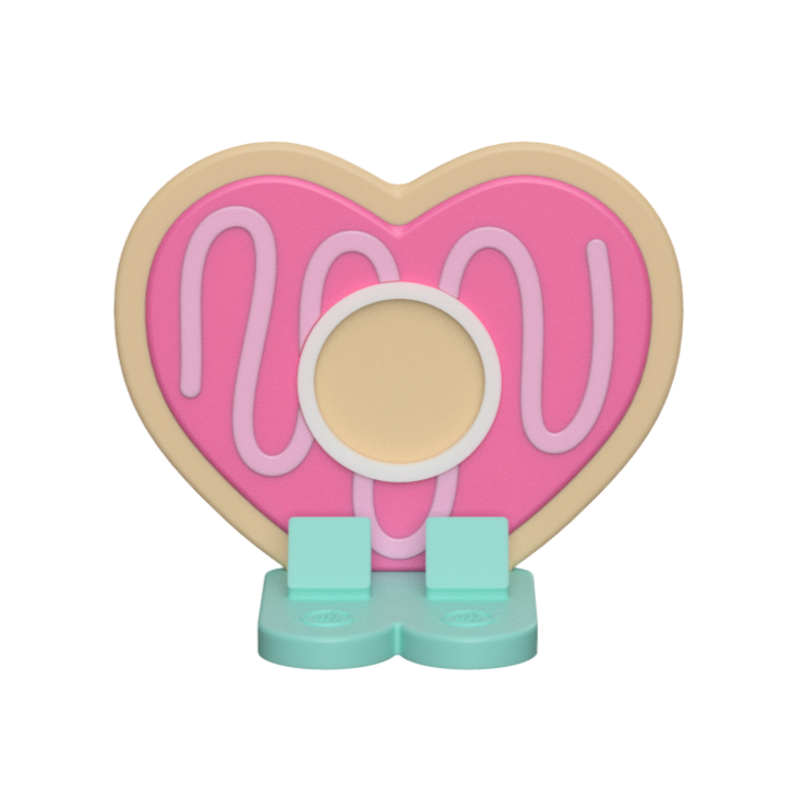 Heart Cookie NFC Stand- 1 Frame/circle- (Design your NFC stand- You Choose base type)