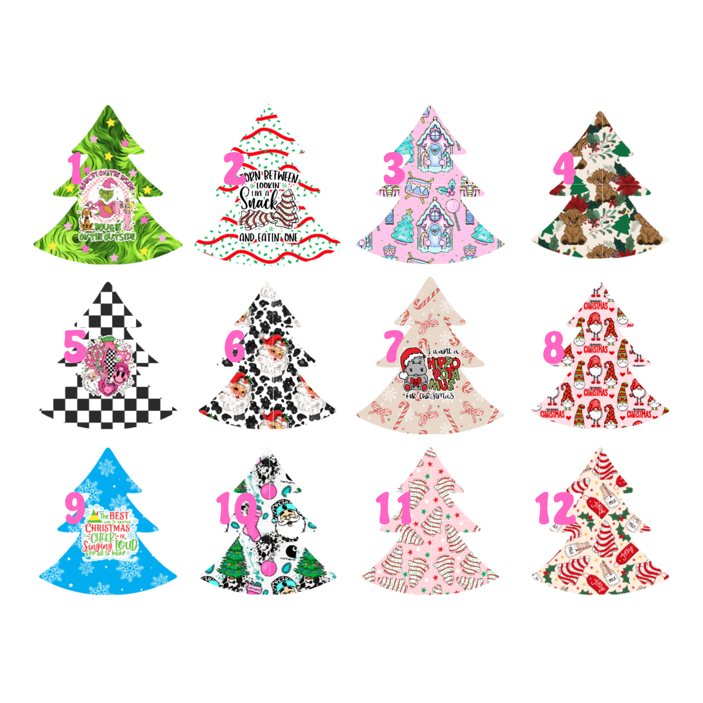 Christmas Tree Shaker Cardstock inserts