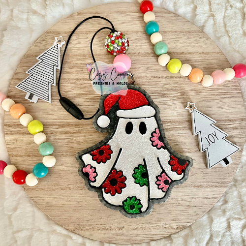 Christmas flower ghost freshie mold