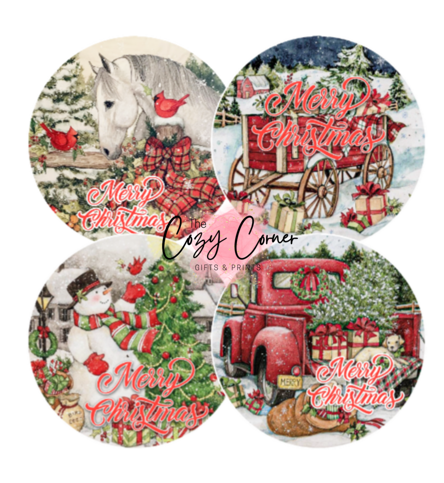 Christmas Cardstock Rounds