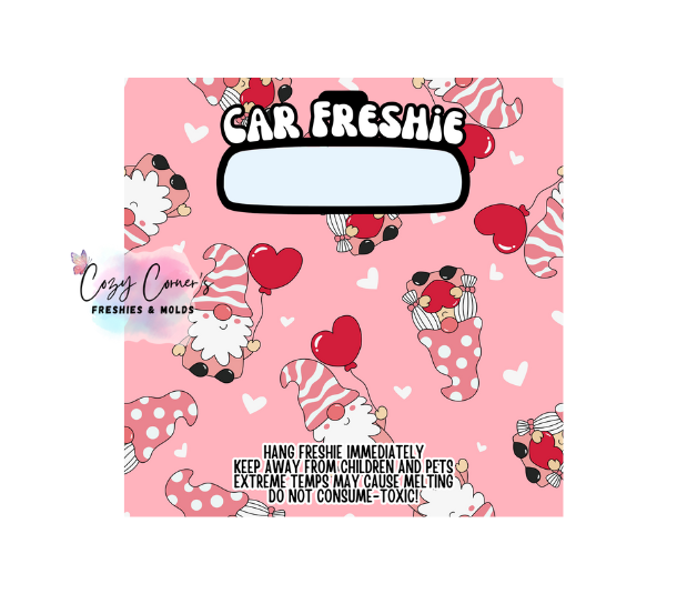 Gnome Valentine's Day Freshie Bag Insert (3 Size options) Set of 10