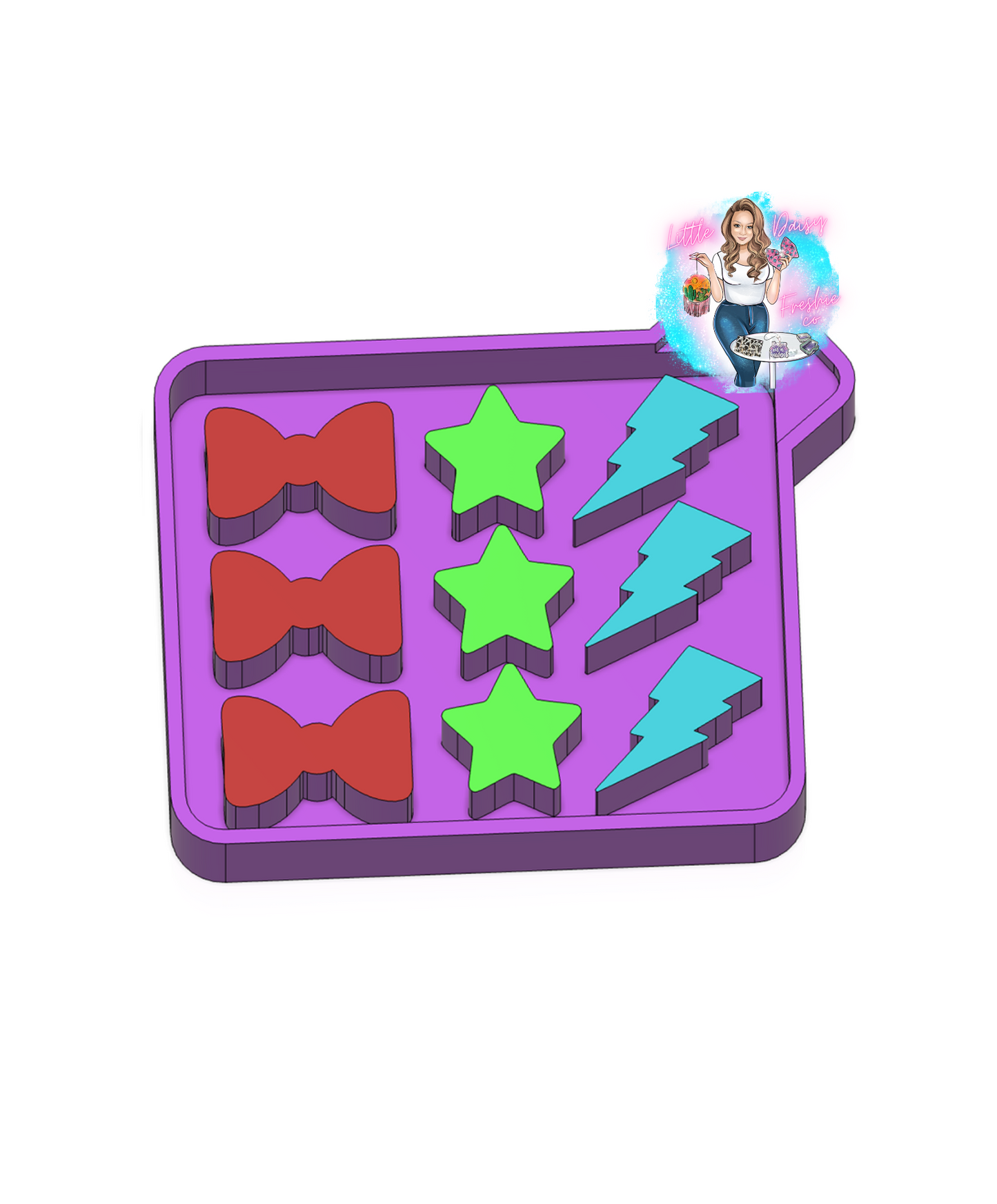 Bolt, Bow, & Star Wax melt Mold
