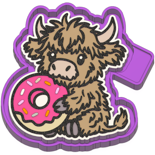 Highland with donut Freshie Mold