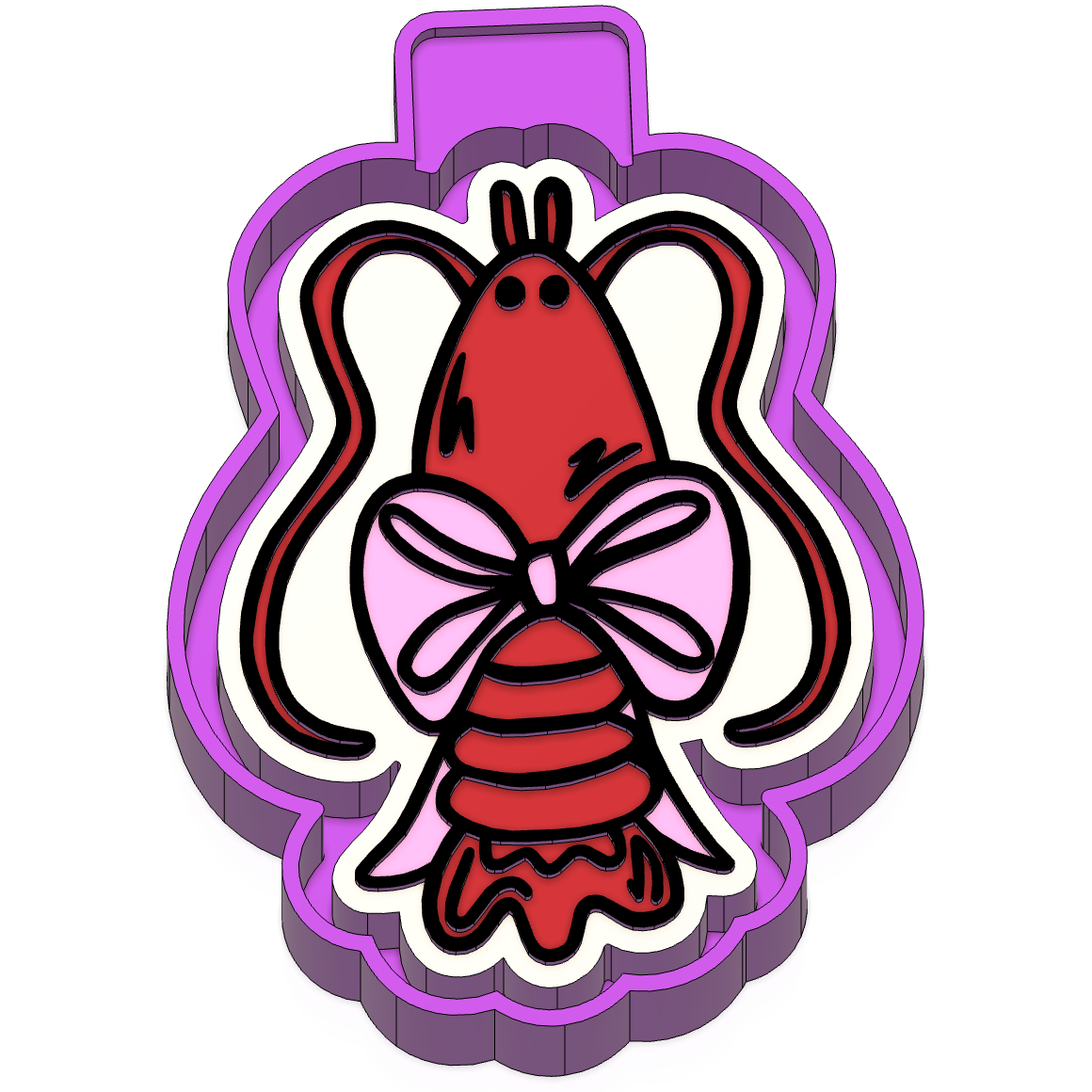 crawfish with bow Freshie Mold