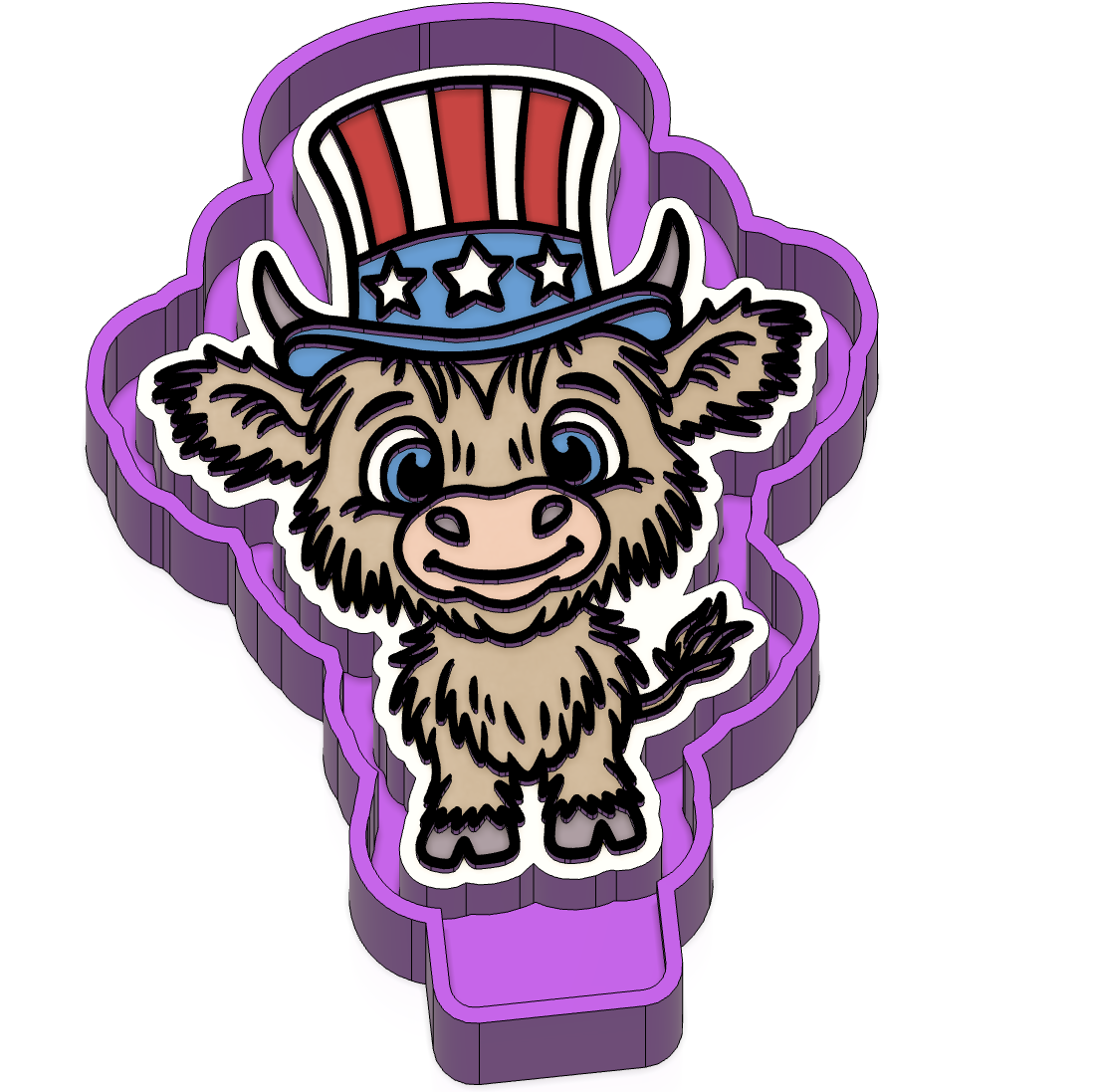 Patriotic Highland Freshie Mold