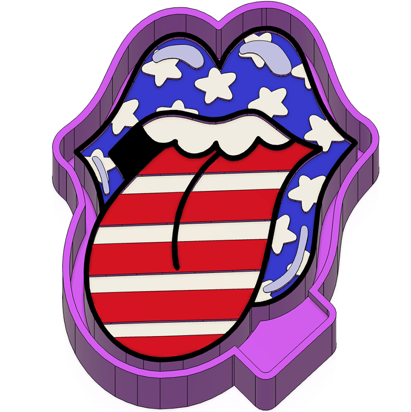 American Flag Freshie Mold