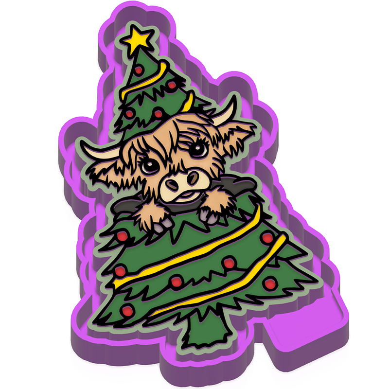 Cow Christmas Tree freshie mold