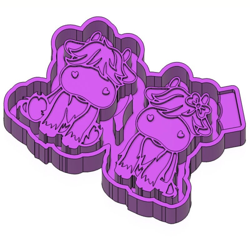 Highland Cow Couple Vent freshie mold