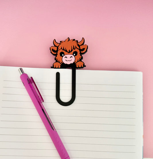 Highland Cow paper clip/Book mark