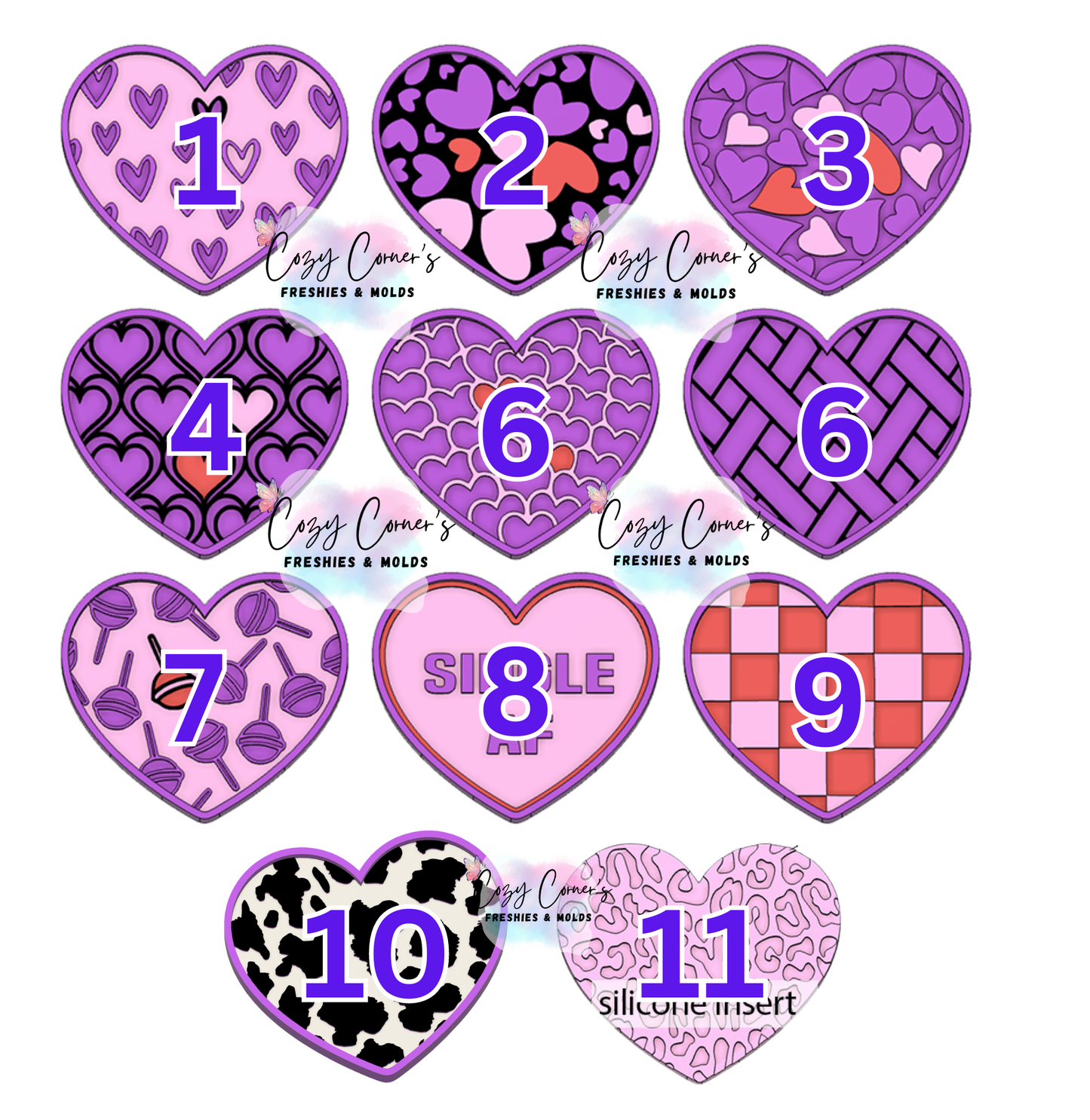 Interchangeable heart Valentine's Day Mold