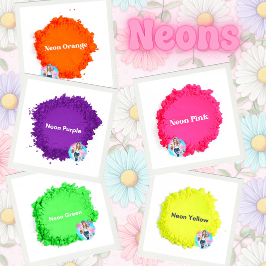Neon mica powder Set (5 pack of 1/2 ounce jars)