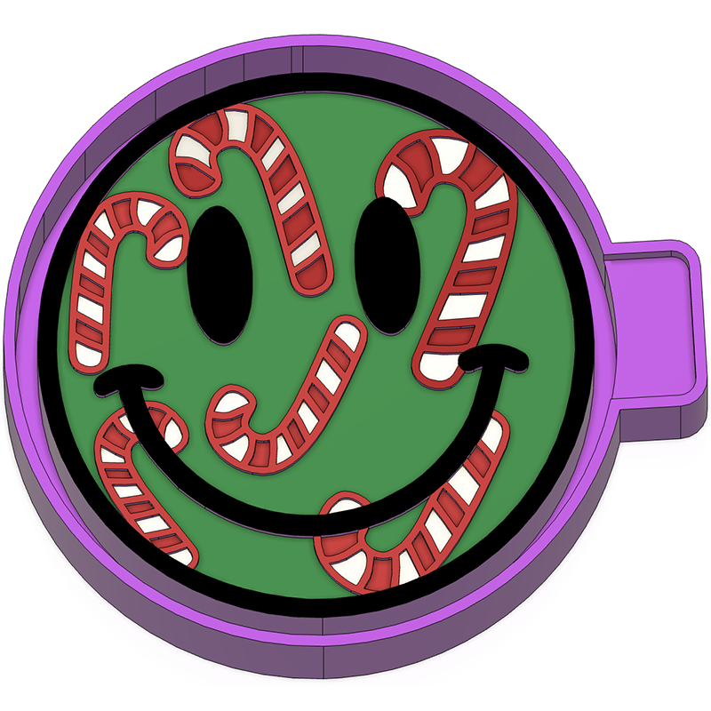 Candy cane smiley freshie mold