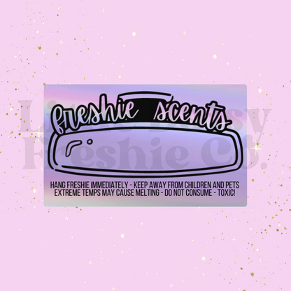 Freshie scent label Holographic Label sticker (3"X 2")