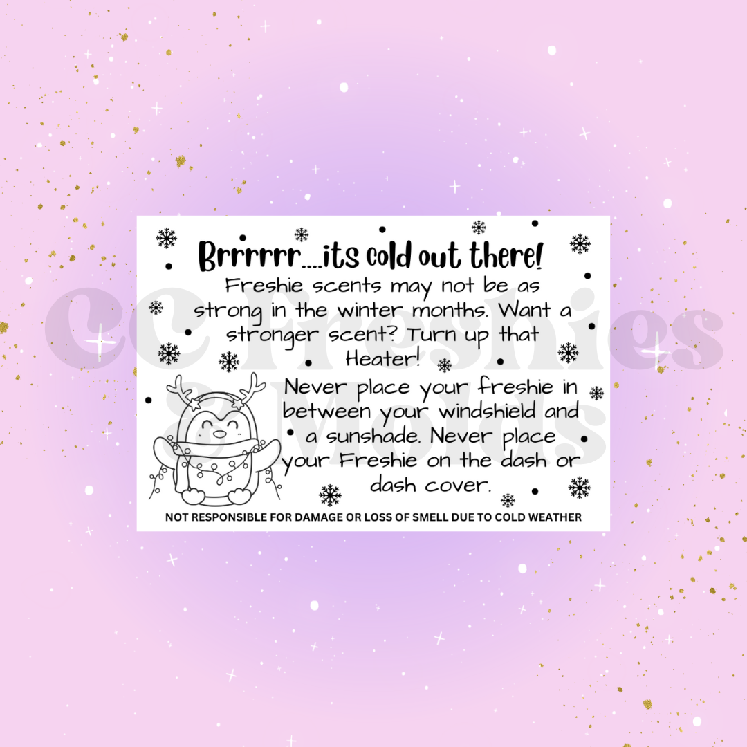 Penguin Cold Weather Freshie Scent Sticker